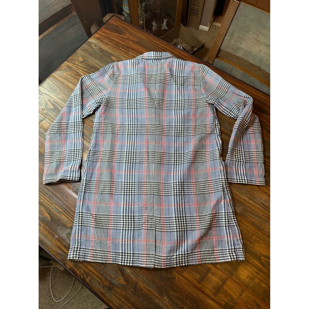 J. Jill Womens Blue Red Plaid Longline Cotton Blazer Jacket Size S BatleyMult - Picture 10 of 12